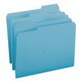 Smead Pressboard Folder, 1/3-Cut Tab, Teal, PK100 13143